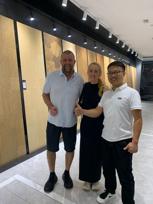 Relvano team with a North American villa builder after a factory tour